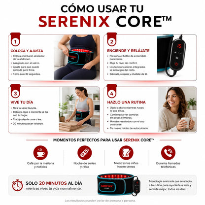 Serenix Core™ | Cinturón de luz roja con tecnología de elevación de 3 capas™